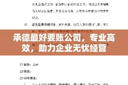 承德最好要账公司，专业高效，助力企业无忧经营