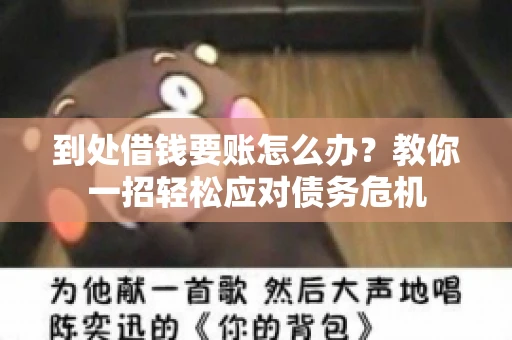 到处借钱要账怎么办？教你一招轻松应对债务危机
