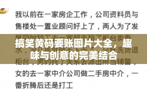 搞笑黄码要账图片大全，趣味与创意的完美结合