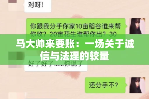 马大帅来要账：一场关于诚信与法理的较量
