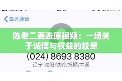 陈老二要账原视频：一场关于诚信与权益的较量