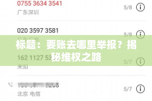 标题：要账去哪里举报？揭秘维权之路