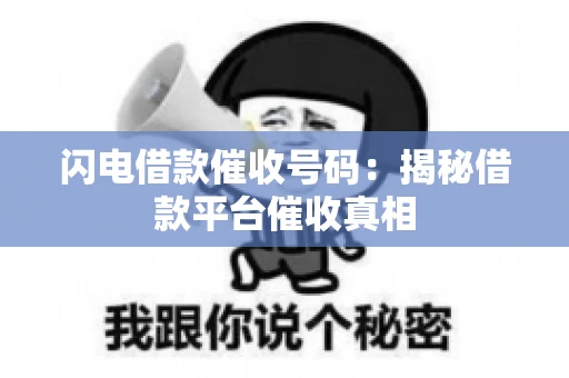 闪电借款催收号码：揭秘借款平台催收真相